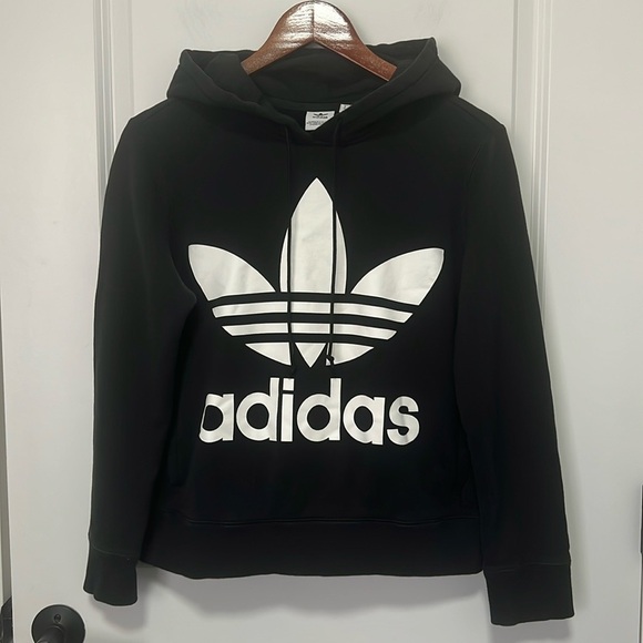 adidas Sweaters - Adidas Originals Sweatshirt Hoodie Womens Trefoil Graphic Pocket Black size Smal